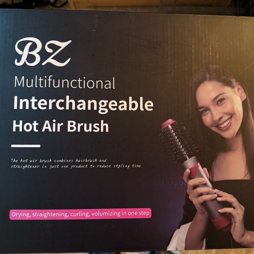 Multifunctional Interchangeable Hot Air Brush - Black and Pink